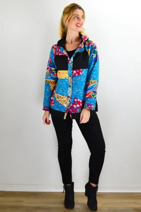 Linen Blend Floral Petals Jacket Linen Blend Floral Petals Jacket