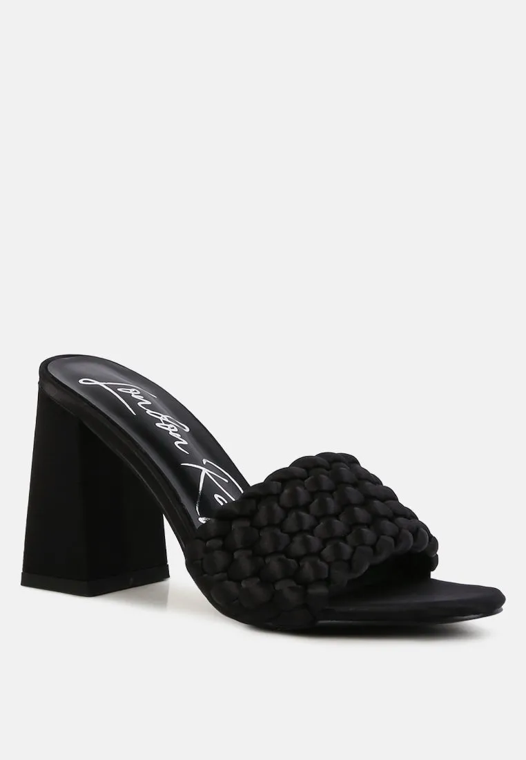 Lust Look Braided Satin Block Sandals By Ruw