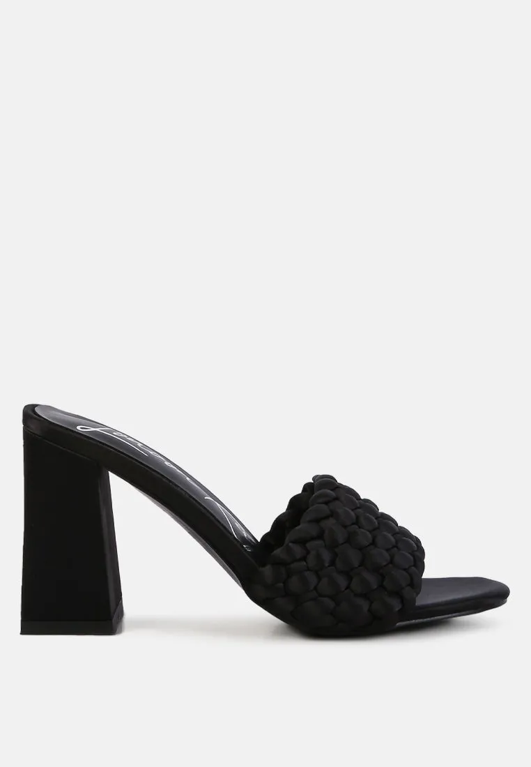 Lust Look Braided Satin Block Sandals By Ruw