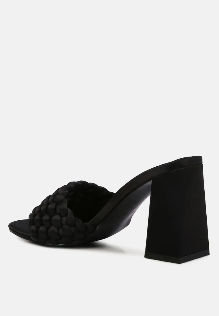 Lust Look Braided Satin Block Sandals By Ruw