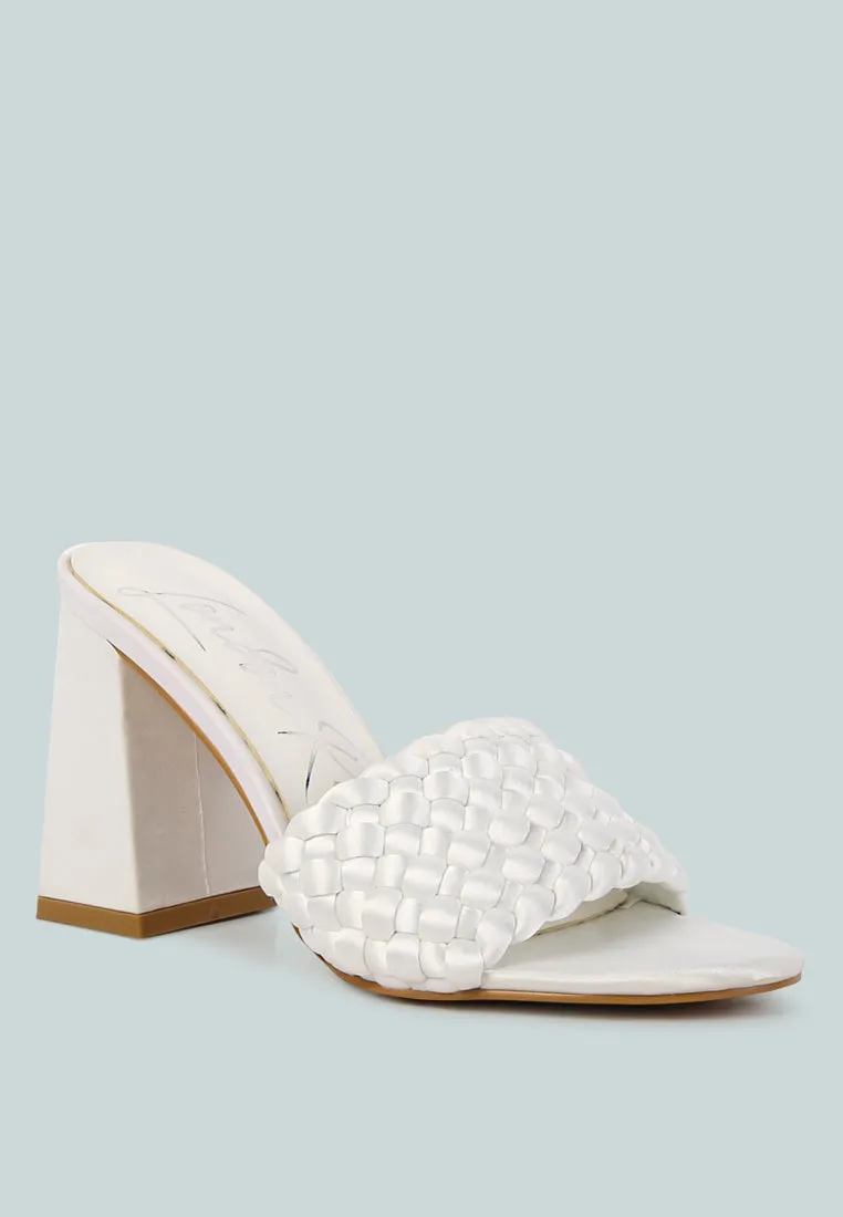 Lust Look Braided Satin Block Sandals By Ruw