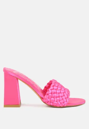 Lust Look Braided Satin Block Sandals By Ruw Lust Look Braided Satin Block Sandals By Ruw