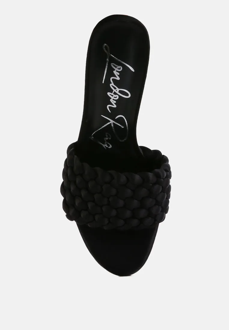 Lust Look Braided Satin Block Sandals By Ruw