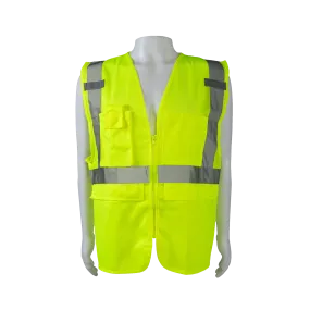 LVM2-SUV ANSI Class 2 Deluxe Surveyor’s Safety Vest, Lime Mesh LVM2-SUV ANSI Class 2 Deluxe Surveyor’s Safety Vest, Lime Mesh