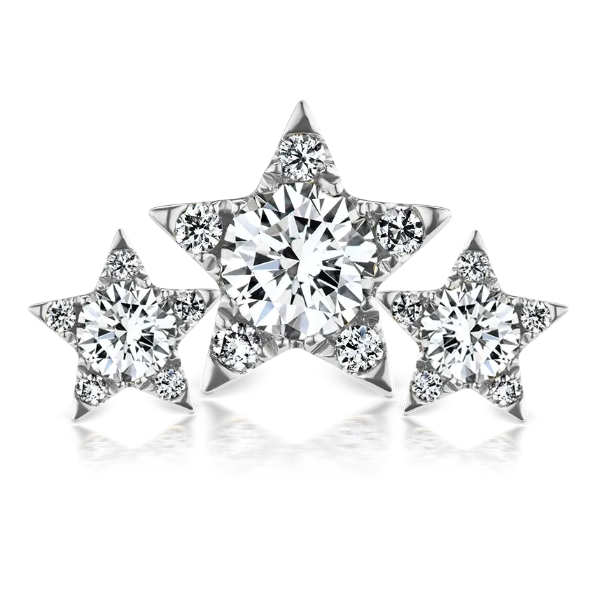 Maria Tash Diamond Three Star Garland Stud Earring