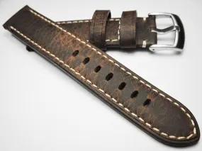 Men's Handmade Crazy Horse Leather Deep Brown Watch Strap Handmade Thick First-layer Leather Pure Handmade 20mm 22mm Cowhide Men's Handmade Crazy Horse Leather Deep Brown Watch Strap Handmade Thick First-layer Leather Pure Handmade 20mm 22mm Cowhide