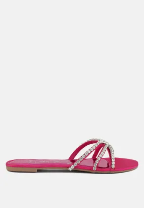 Mezzie Diamante Embellished Flat Sandals Mezzie Diamante Embellished Flat Sandals