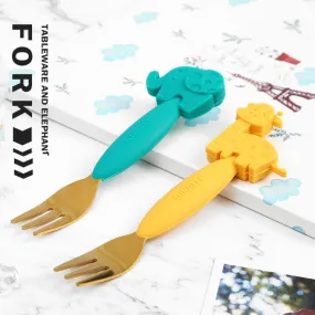 MINISO Cute Silicone and Stainless Steel Fork MINISO Cute Silicone and Stainless Steel Fork