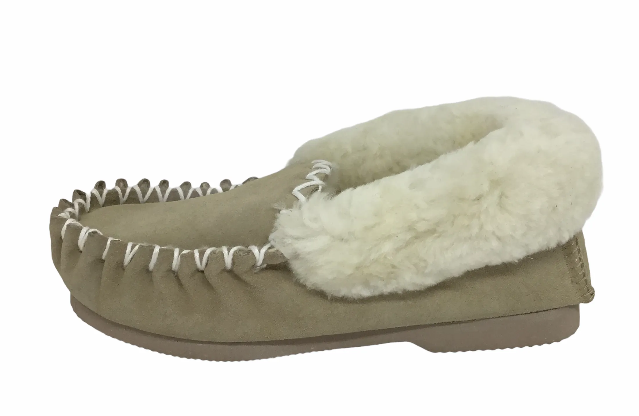Moccasins Thick Sole Beige Australian Made