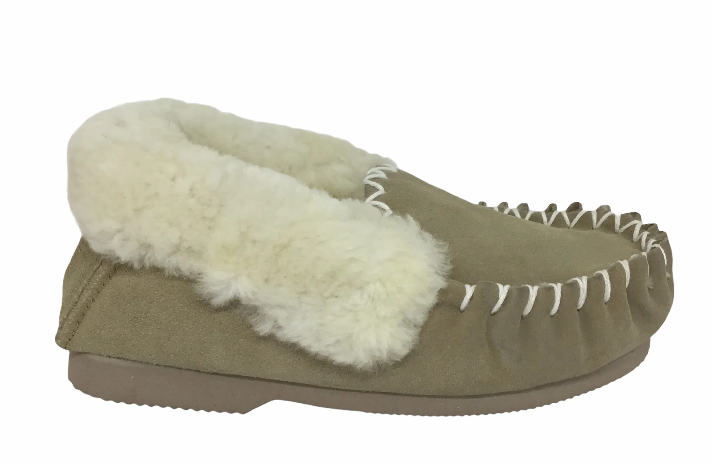 Moccasins Thick Sole Beige Australian Made