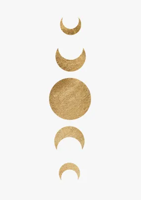 Moon Phase Wall Art Print, Modern Day Witch Artwork 'Gold Solar' Moon Phase Wall Art Print, Modern Day Witch Artwork 'Gold Solar'