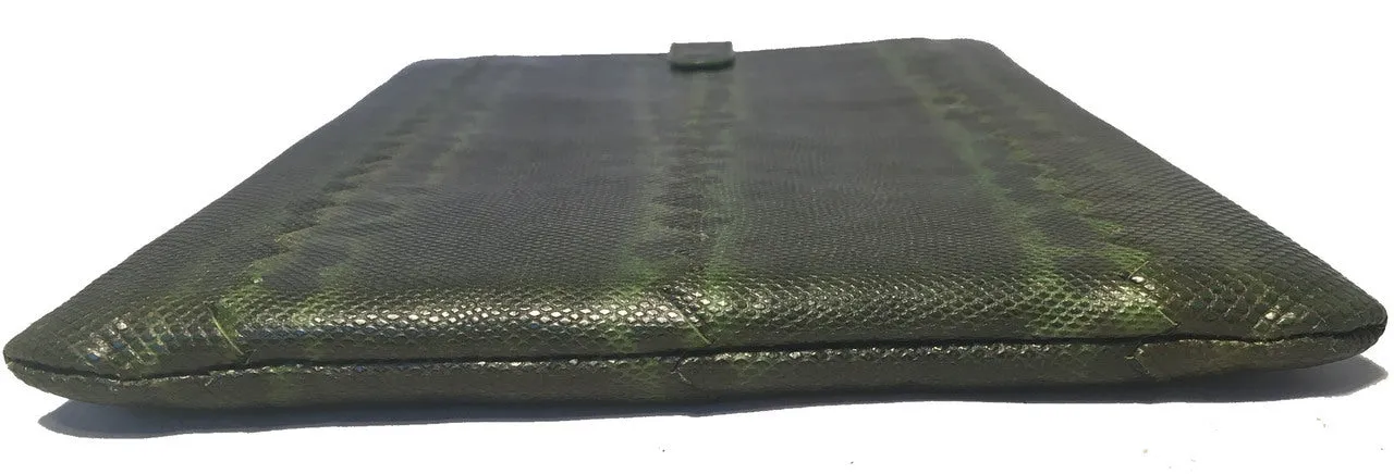NWOT Bottega Veneta Green Lizard IPad Case with Box