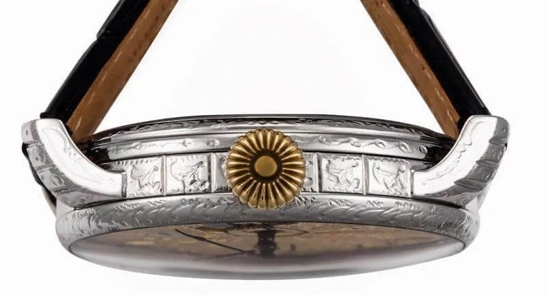 Omega Wristwatch Spiral Engraving Recased Pocket Watch