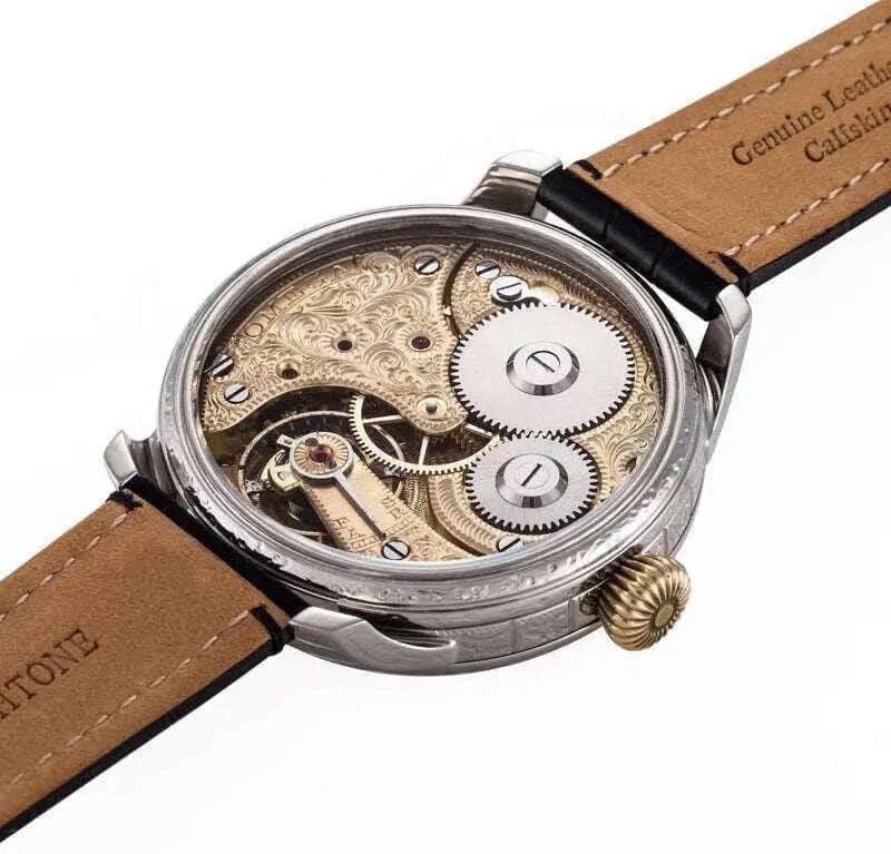 Omega Wristwatch Spiral Engraving Recased Pocket Watch