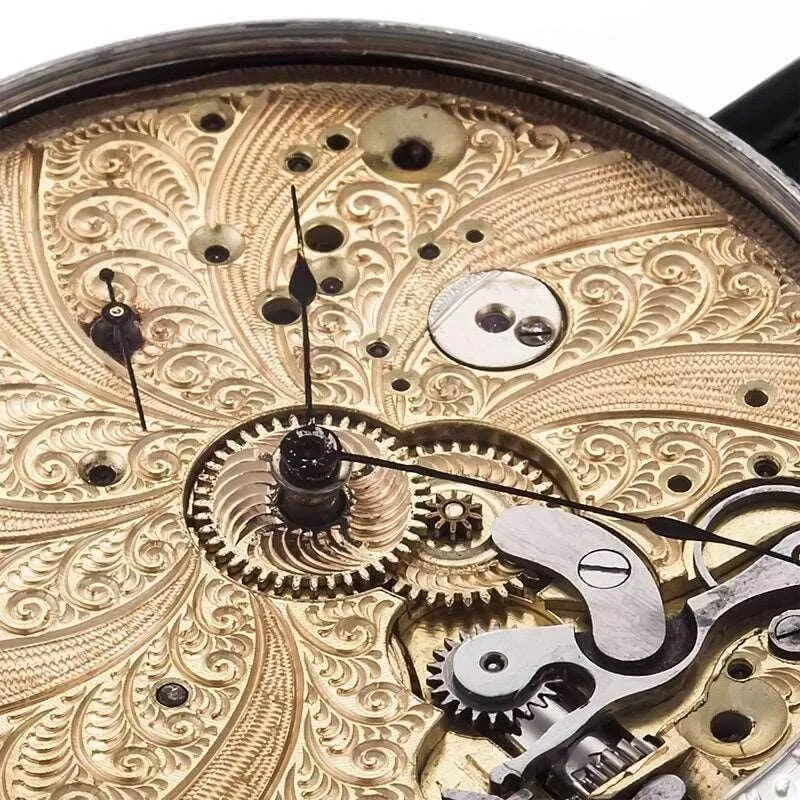 Omega Wristwatch Spiral Engraving Recased Pocket Watch