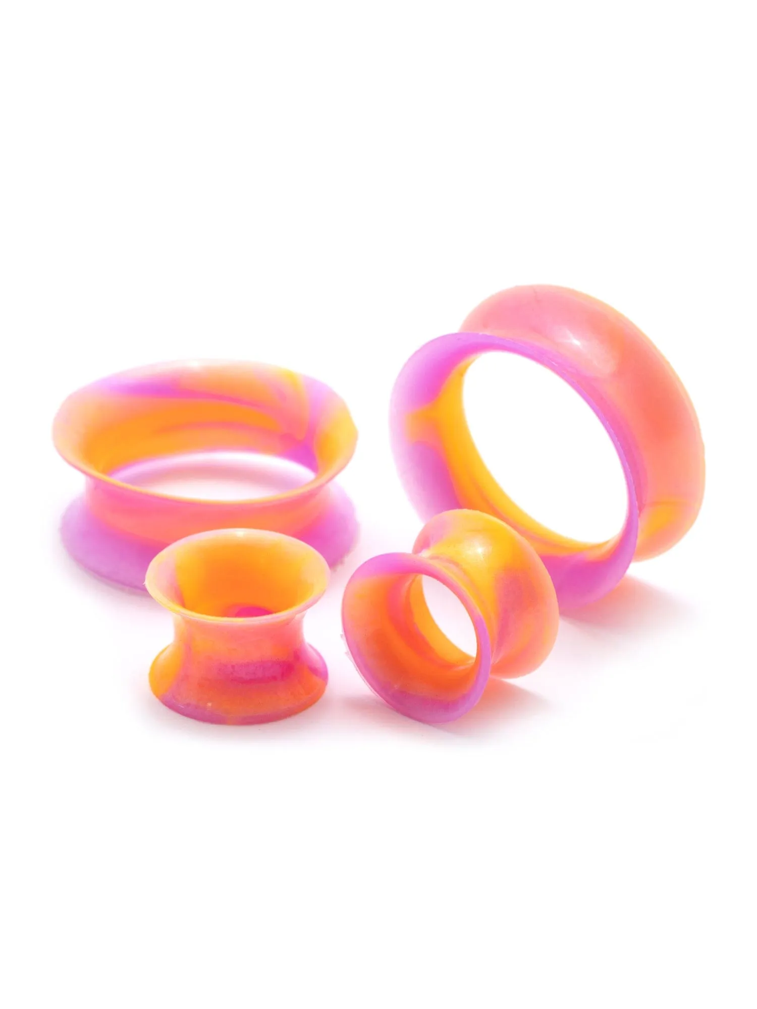 Orange & Pink Tie Dye Swirl Silicone Ear Skins