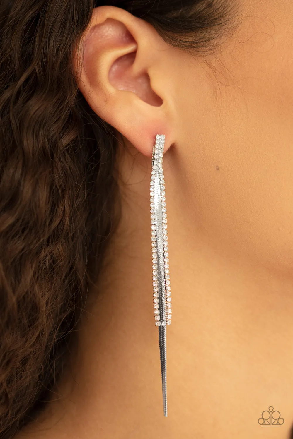Paparazzi Flavor of the SLEEK - White Earrings