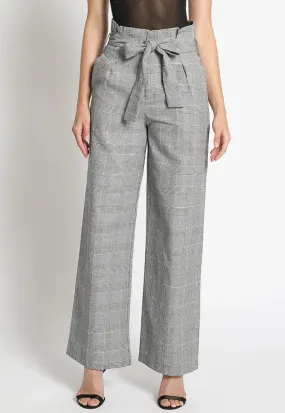 Paperbag Plaid Pants With Tie Paperbag Plaid Pants With Tie
