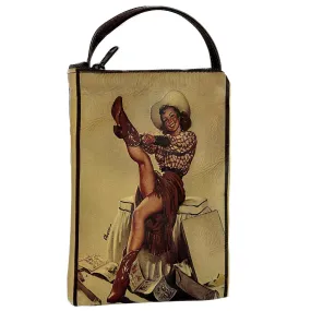 Pin-Up Cowgirl In Boots Western Leather Purse Pin-Up Cowgirl In Boots Western Leather Purse
