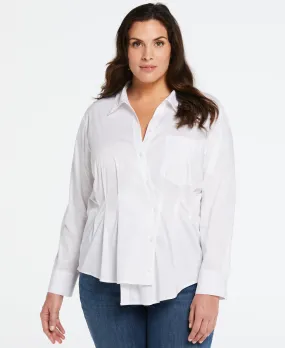 Plus Size Asymmetrical Wrap Button Up Top Plus Size Asymmetrical Wrap Button Up Top