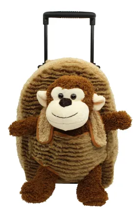 Popatu Kid's Brown Monkey Rolling Backpack with Removable Plush Popatu Kid's Brown Monkey Rolling Backpack with Removable Plush