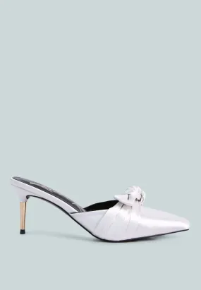Queenie Satin Stiletto Mule Sandals Queenie Satin Stiletto Mule Sandals