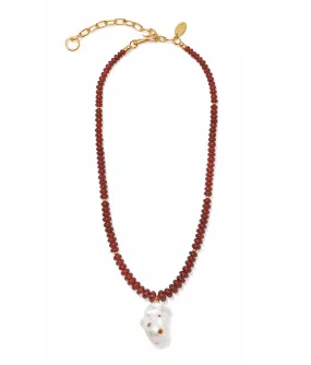 Rainbow Pearl Necklace in Black Cherry Rainbow Pearl Necklace in Black Cherry