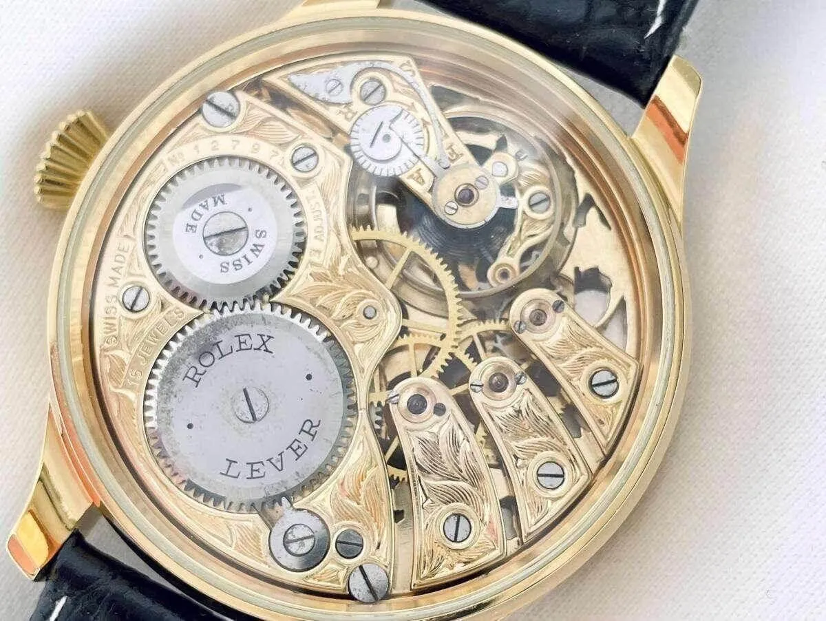 Rolex Pocket Watch Custom Wristwatch Flower Gold 1930s