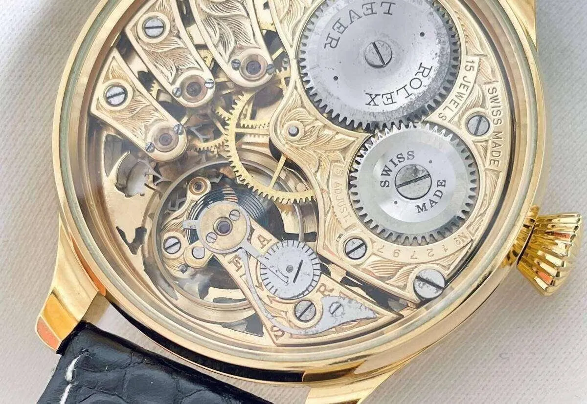 Rolex Pocket Watch Custom Wristwatch Flower Gold 1930s