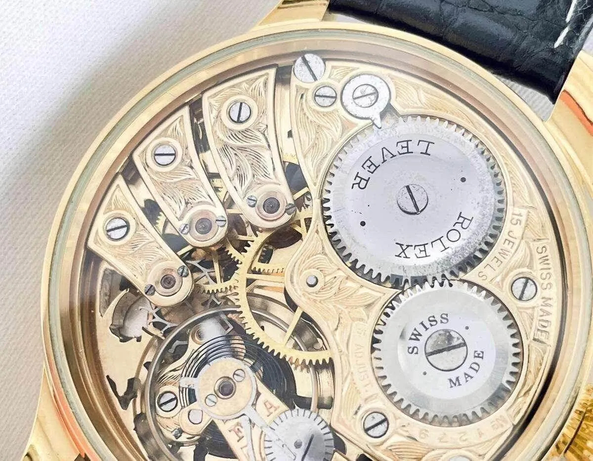 Rolex Pocket Watch Custom Wristwatch Flower Gold 1930s