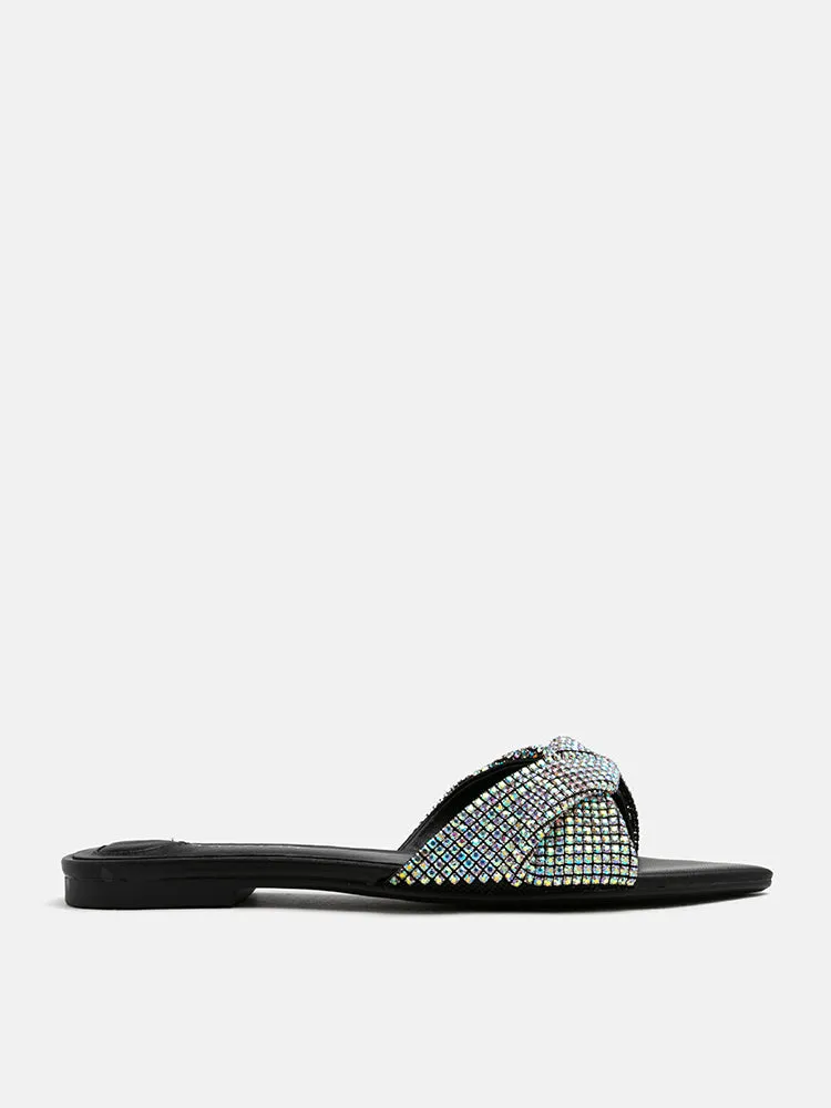 [SALE]Kiera Diamante Embellished Bow Slides