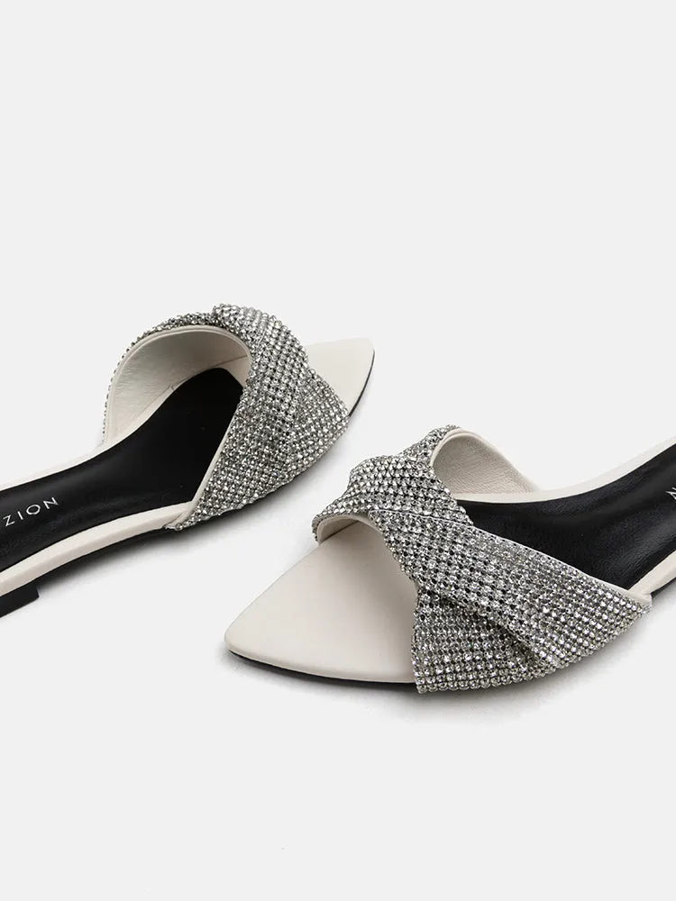 [SALE]Kiera Diamante Embellished Bow Slides