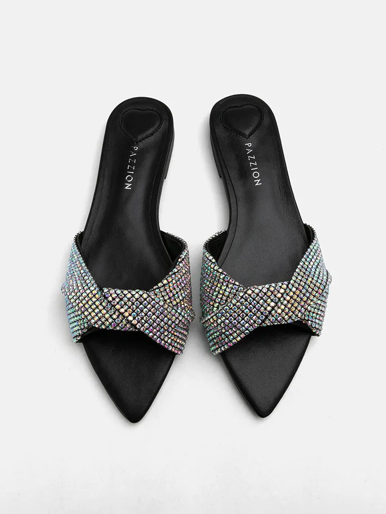 [SALE]Kiera Diamante Embellished Bow Slides