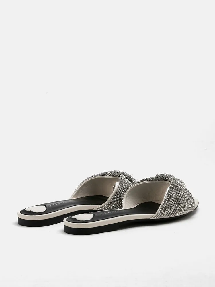 [SALE]Kiera Diamante Embellished Bow Slides