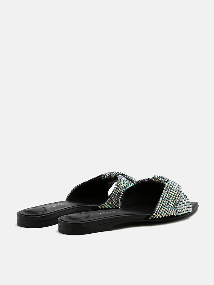 [SALE]Kiera Diamante Embellished Bow Slides