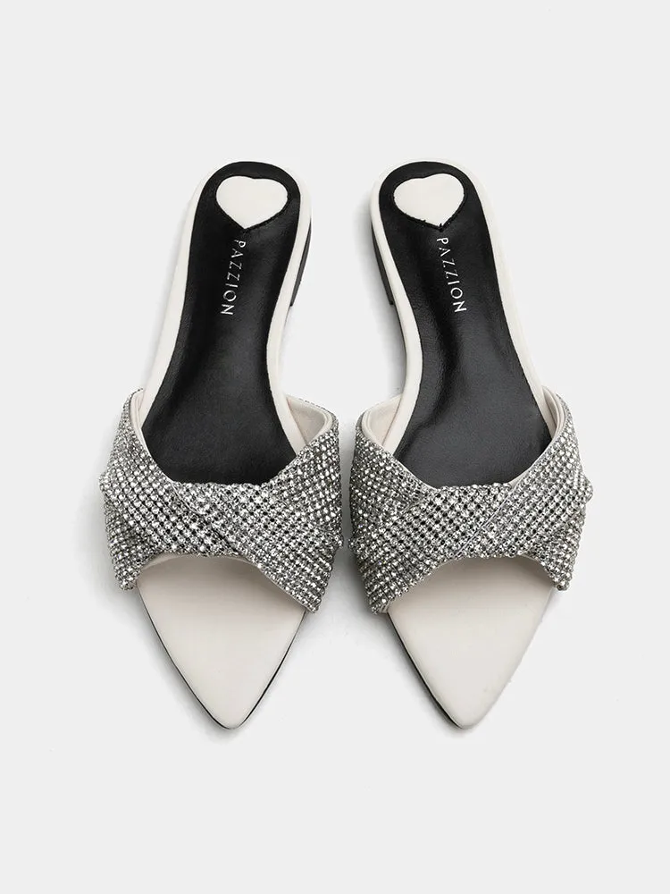 [SALE]Kiera Diamante Embellished Bow Slides