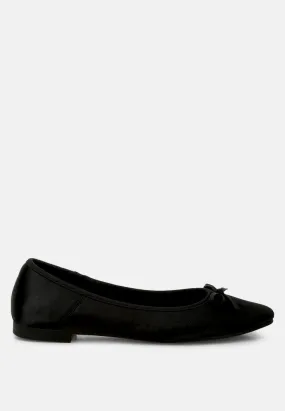 Satin Bow Embellished Ballerinas by RUW Satin Bow Embellished Ballerinas by RUW