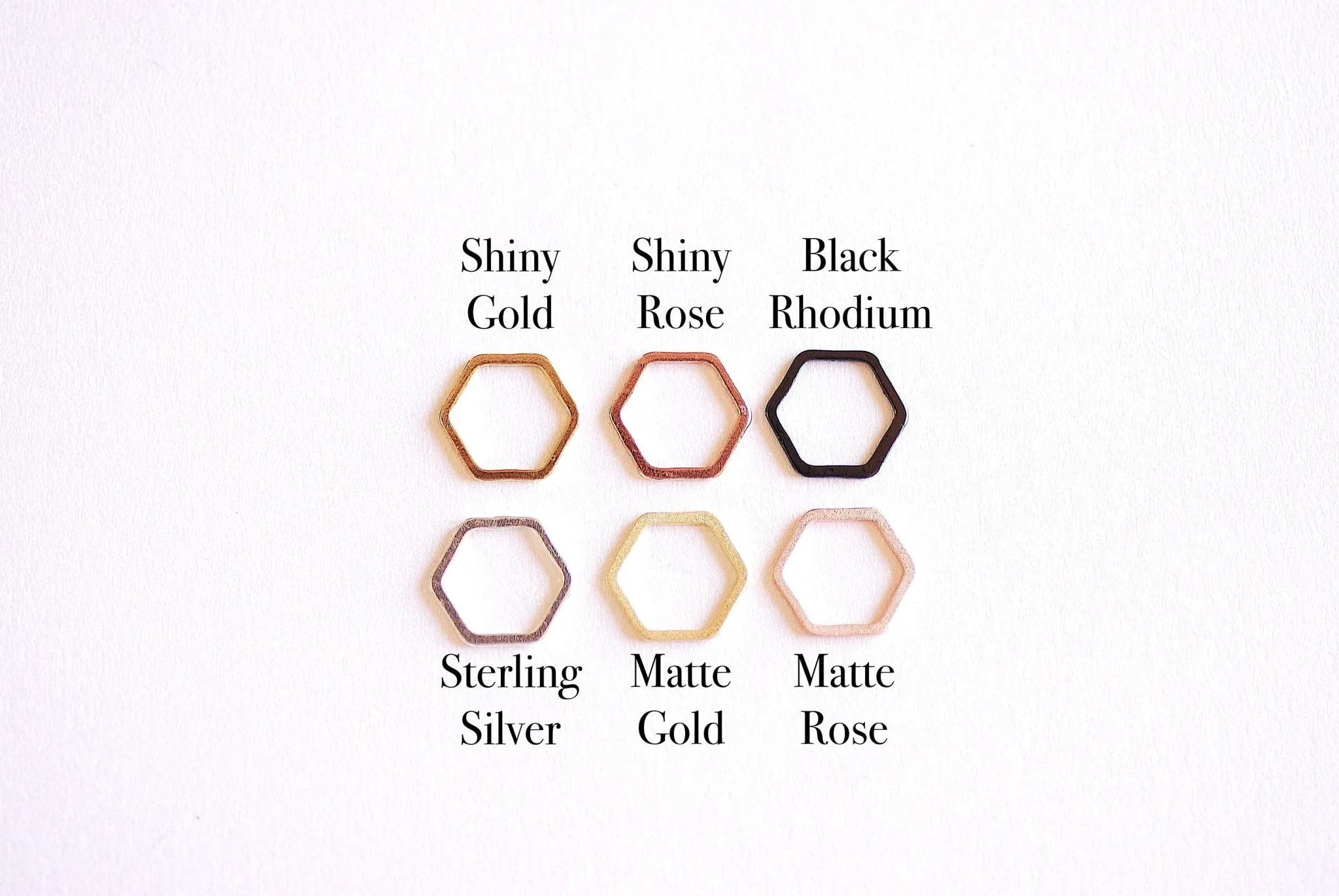 Shiny Vermeil Gold Hexagon Connector Charm- 22k Gold plated Sterling Silver, jump ring, hexagon frame spacer link, honeycomb, Geometric, 362
