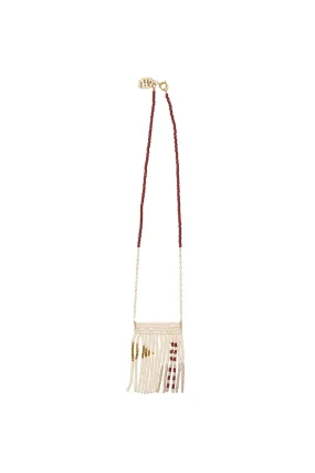 Short Pembetatu Necklace - PINK/BURGUNDY/GOLD Short Pembetatu Necklace - PINK/BURGUNDY/GOLD