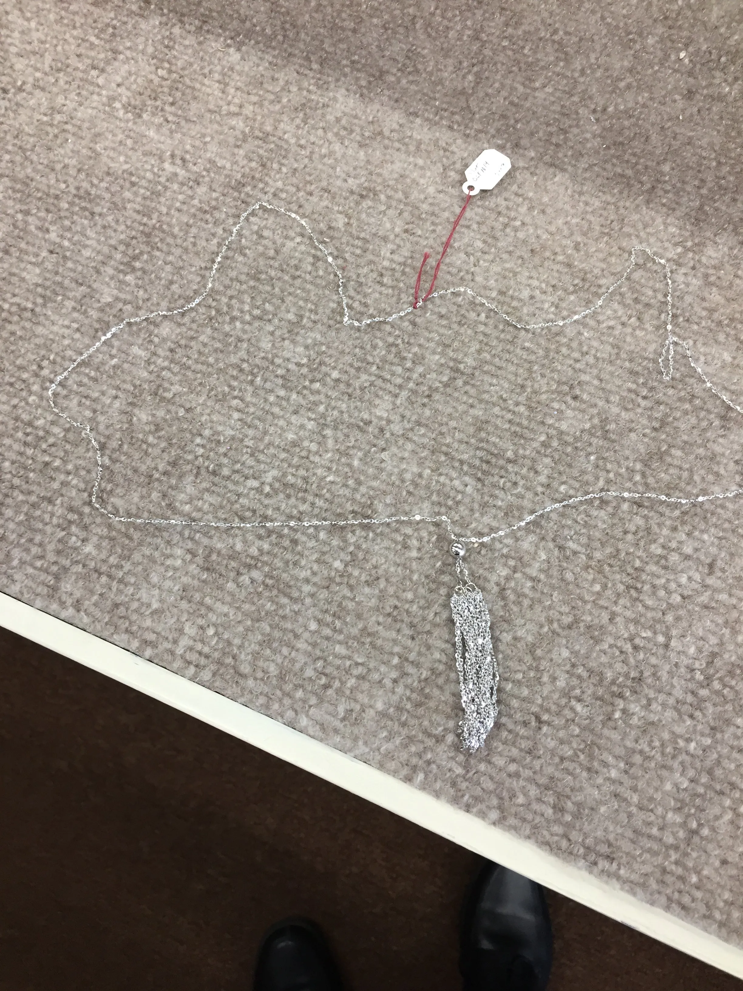 Silver Tassel Long Necklace