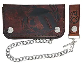 Skeleton Chained Biker Wallet - Antique Brown Skeleton Chained Biker Wallet - Antique Brown