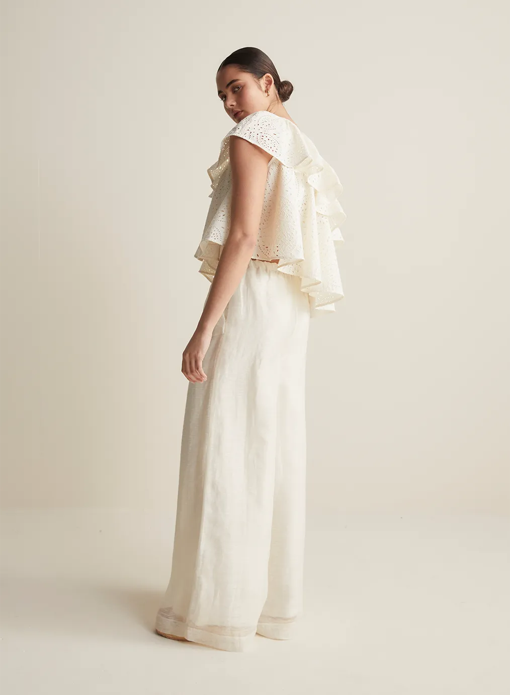 Sophia Silk Linen Pant | Antique