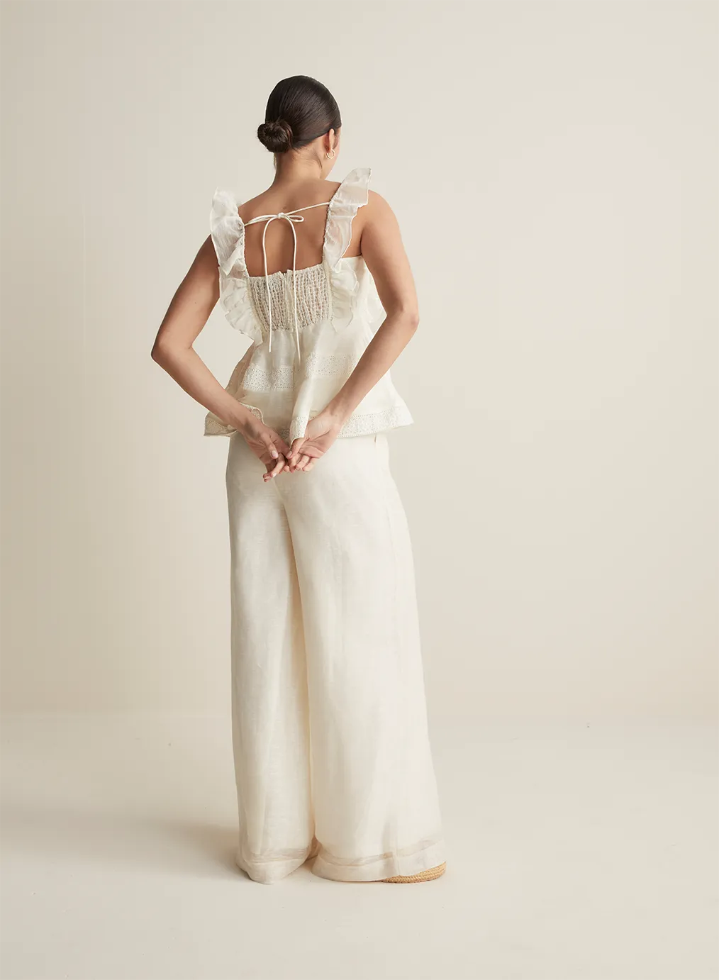 Sophia Silk Linen Pant | Antique