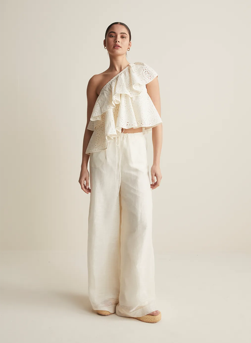 Sophia Silk Linen Pant | Antique