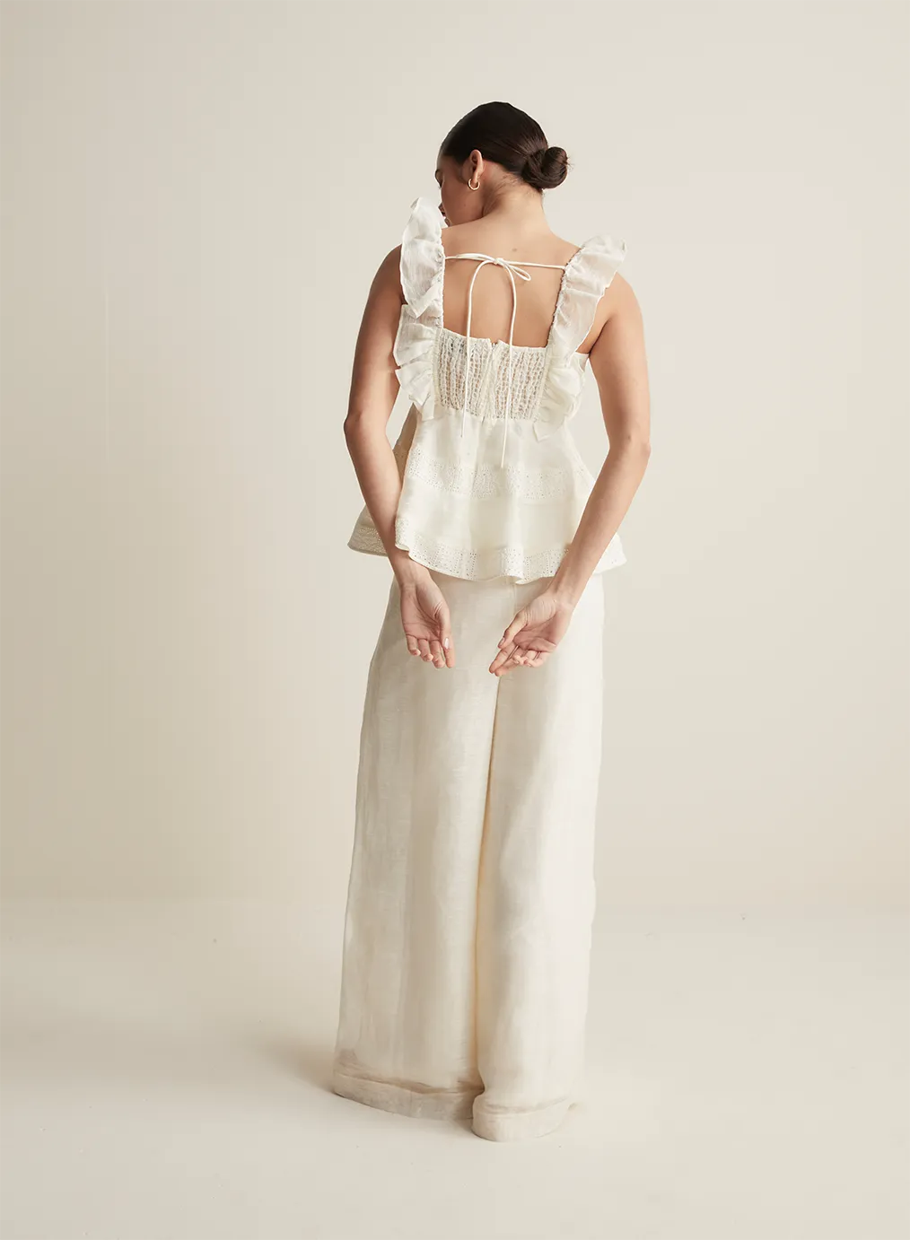 Sophia Silk Linen Pant | Antique