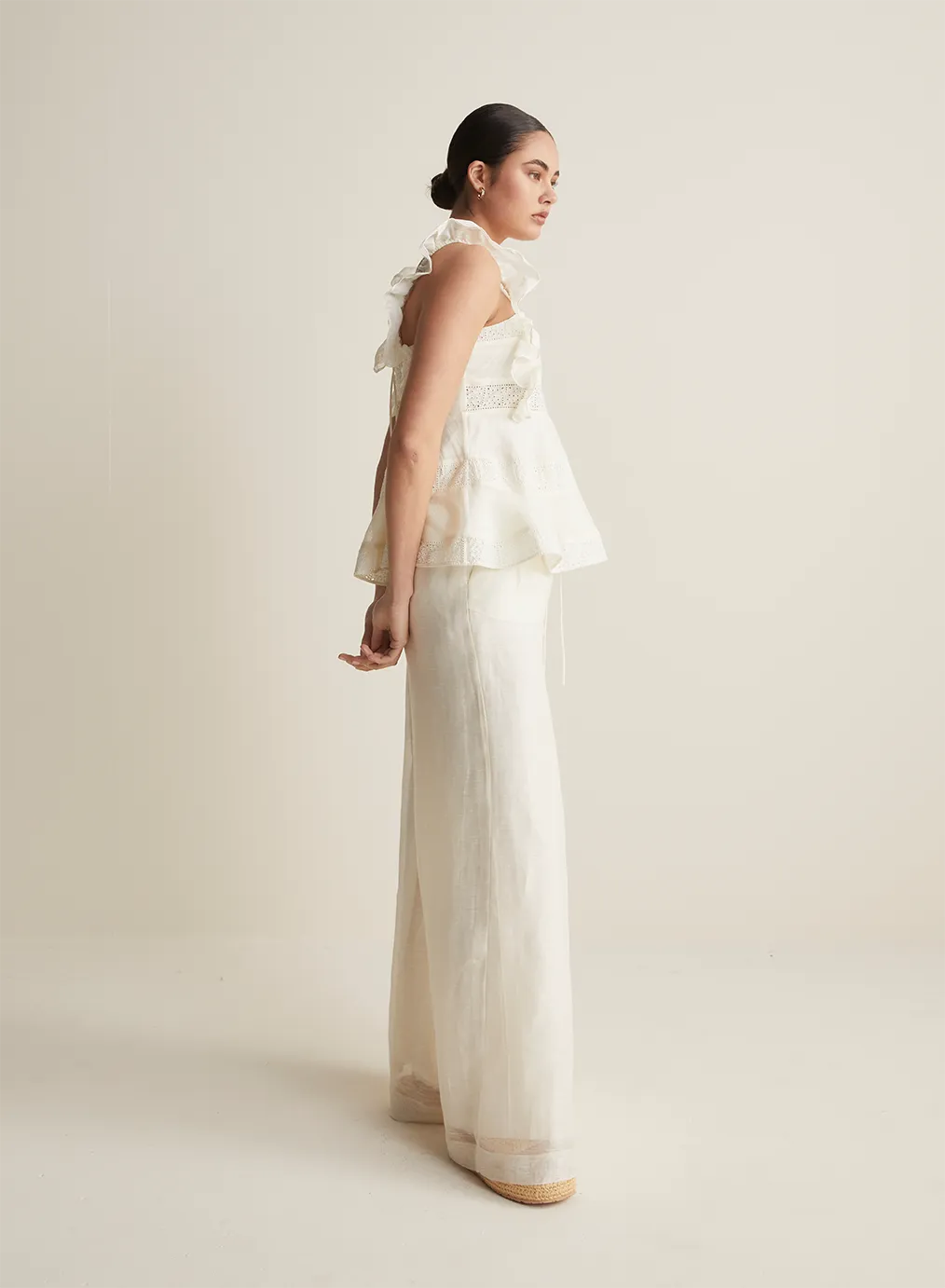 Sophia Silk Linen Pant | Antique
