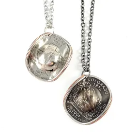State Quarter Cowboy Hat Coin Necklace State Quarter Cowboy Hat Coin Necklace
