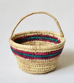 Straw Catchall bowl with handle for trinket fruits cosmetics Straw Catchall bowl with handle for trinket fruits cosmetics