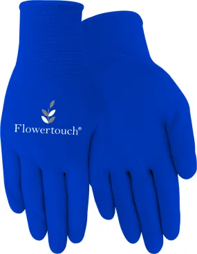 TA207 FLOWERTOUCH® Foam Natural Rubber Palm, Light Knit Liner, Blue, Sizes S-L, Sold by Pair TA207 FLOWERTOUCH® Foam Natural Rubber Palm, Light Knit Liner, Blue, Sizes S-L, Sold by Pair