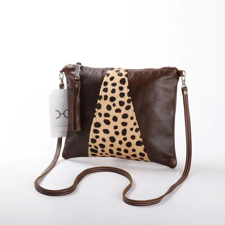 Thandana Crossover Animal Print Leather Handbag